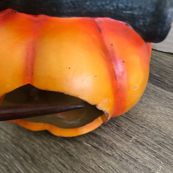 Vtg Halloween Witch and Jack O’Lantern Candle Holder - Picture 11 of 16